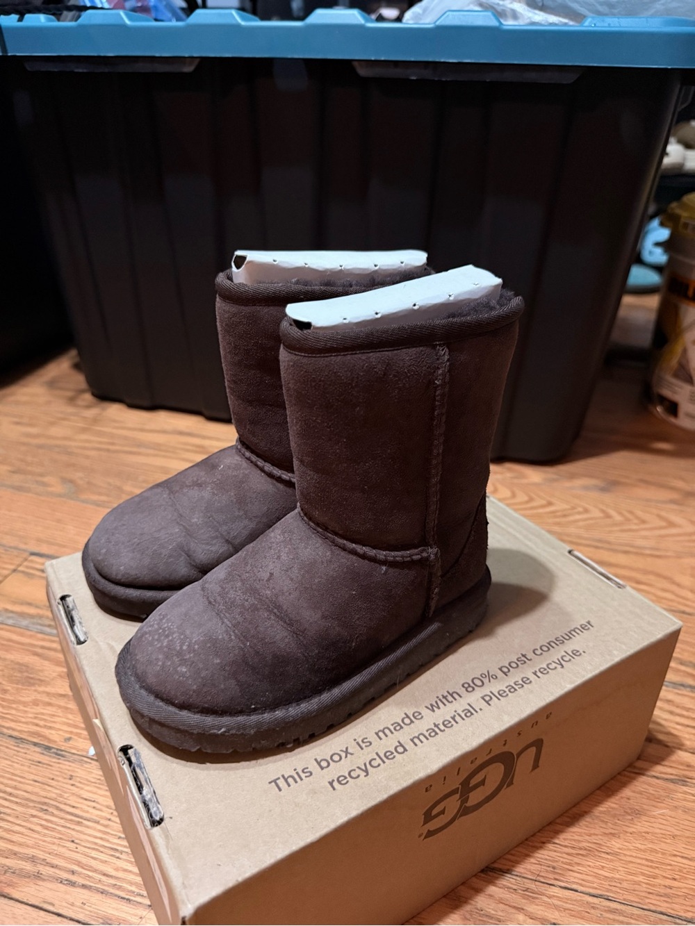 UGG Kids Chocolate Brown Suede Mid-Calf Boots